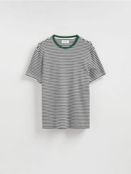 T-shirt regular w paski - złamana biel. T-shirty męskie Reserved, l, bez wzorów, z bawełny, bez kołnierzyka. Za 69.99 zł.