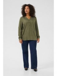 KAFFE curve Bluzka w kolorze khaki rozmiar: 46. Brązowe bluzki damskie KAFFE curve, bez wzorów, z wiskozy, bez kołnierzyka, bez ramiączek. Za 104.99 zł.