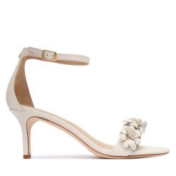 Sandały LAUREN RALPH LAUREN. Białe sandały damskie Lauren Ralph Lauren, bez wzorów, bez obcasa, na szpilce. Za 819.99 zł.