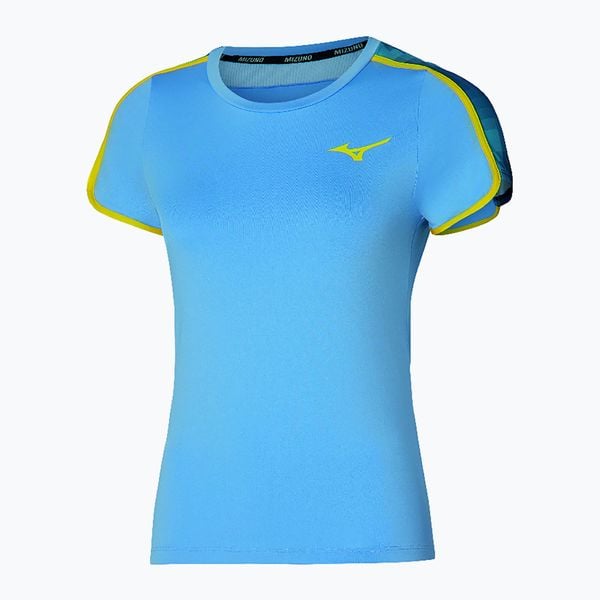 Koszulka damska Mizuno Frontier Tee W. Niebieskie t-shirty damskie Mizuno, s, bez wzorów, z elastanu, bez kołnierzyka. Za 109.99 zł.