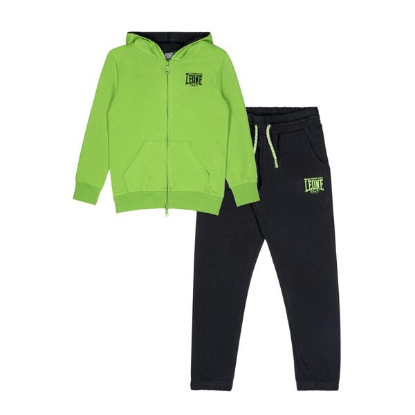 Bluza z bawełna z kaptur na czas wolny na co dzień. Czarne spodnie dresowe damskie LEONE 1947 APPAREL, bez wzorów, z bawełny. W wyprzedaży za 101.80 zł.