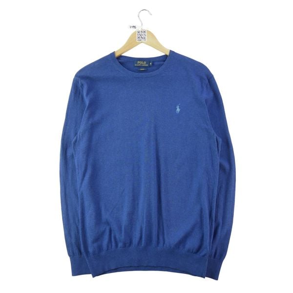 Second life - Polo Ralph Lauren męski sweter slim fit - Jak nowy. Niebieskie swetry męskie Ralph Lauren, l, bez wzorów, z materiału, bez kołnierzyka. Za 255.56 zł.
