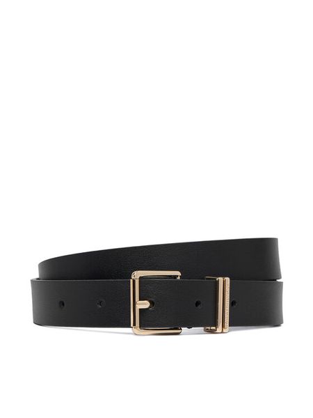 Tommy Hilfiger Pasek Th Square 2.5 AW0AW18692 Czarny. Czarne paski damskie Tommy Hilfiger, bez wzorów, ze skóry. Za 229.99 zł.