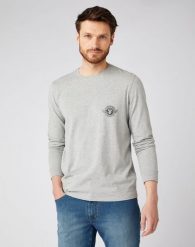 WRANGLER LS BIKER TEE MĘSKA KOSZULKA Z DŁUGIM RĘKAWEM MID GREY MEL W7K5D3X37 112141568. Szare koszulki męskie z długim rękawem Wrangler, m. Za 99.99 zł.