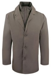 Krótki, Męski Płaszcz Przejściowy z Wysokim Kołnierzem - Brave Soul - Taupe. Szare płaszcze męskie Brave Soul, na jesień, m, bez wzorów, z poliesteru. Za 285.00 zł.