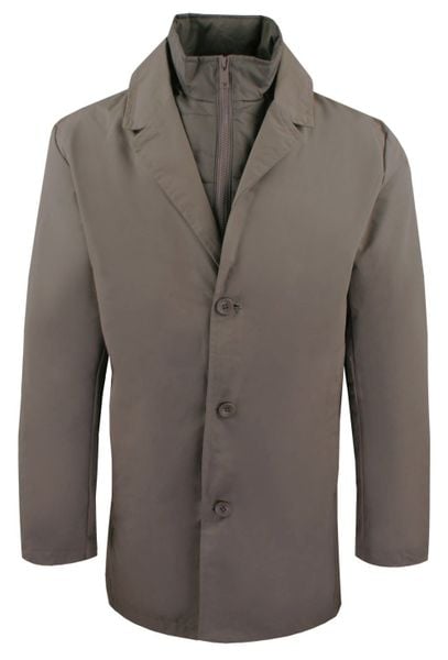 Krótki, Męski Płaszcz Przejściowy z Wysokim Kołnierzem - Brave Soul - Taupe. Szare płaszcze męskie Brave Soul, na jesień, m, bez wzorów, z poliesteru. Za 285.00 zł.