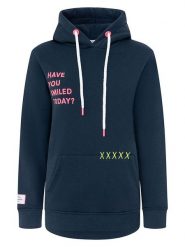 Zwillingsherz Bluza "Smile Cross" w kolorze granatowym rozmiar: M. Niebieskie bluzy z kapturem damskie Zwillingsherz, m. Za 193.29 zł.