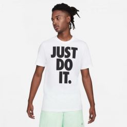 Koszulka Sportowa Męska Nike M NSW Tee Just Do It Fs. Białe t-shirty sportowe męskie Nike, m, z bawełny, bez ramiączek. Za 83.60 zł.