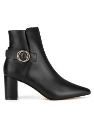 Sergio Bardi Botki WYL3982-1Z-SB Czarny. Czarne botki damskie Sergio Bardi, ze skóry, bez obcasa, na słupku, bez zapięcia. Za 349.99 zł.