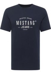 Męski T-Shirt Mustang Style Alex Dark Sapphire 1018006 4136. Niebieskie t-shirty męskie Mustang, m, bez wzorów, bez kołnierzyka. Za 79.99 zł.