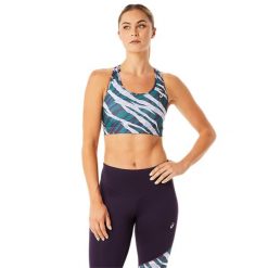 Biustonosz sportowy damski ASICS Wild Camo Bra. Zielone biustonosze sportowe damskie Asics, bez wzorów, z elastanu. Za 195.95 zł.