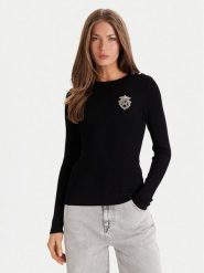 Morgan Sweter 252-MRAYU Czarny Slim Fit. Czarne swetry klasyczne damskie Morgan, xl, z syntetyku, bez kołnierzyka. Za 249.99 zł.