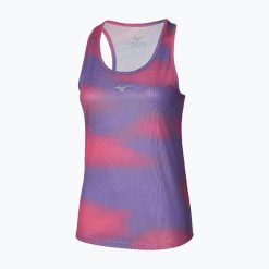 Koszulka do biegania damska Mizuno Core Graphic Tank. Fioletowe topy sportowe damskie Mizuno, l, bez wzorów, z materiału, bez ramiączek. Za 88.99 zł.