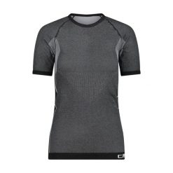 Damska koszulka bezszwowa CMP. Czarne t-shirty damskie CMP, bez wzorów, z materiału, bez kołnierzyka. Za 151.00 zł.