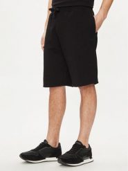 Guess Szorty materiałowe Clovis M4GD10 KBK32 Czarny Loose Fit. Czarne szorty męskie Guess, z aplikacjami, z materiału. Za 289.99 zł.