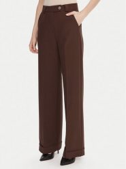 Maryley Spodnie materiałowe 25IB563/43CO Brązowy Regular Fit. Brązowe spodnie materiałowe damskie Maryley, bez wzorów, z materiału. Za 319.99 zł.