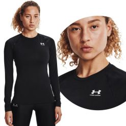 Koszulka termoaktywna damska Under Armour kompresyjna longsleeve. Czarne bielizna termoaktywna damska Under Armour, l, bez wzorów. Za 117.99 zł.
