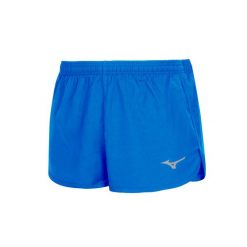 Szorty Mizuno. Niebieskie spodenki sportowe damskie Mizuno, bez wzorów, z materiału, eleganckie. Za 213.00 zł.