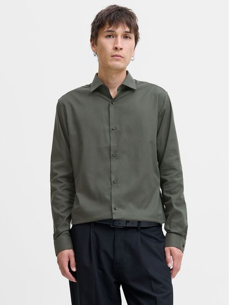 Jack & Jones Koszula Parker 12227385 Zielony Slim Fit. Zielone koszule męskie Jack & Jones, m, bez wzorów, z bawełny, bez kołnierzyka, bez ramiączek. Za 239.99 zł.
