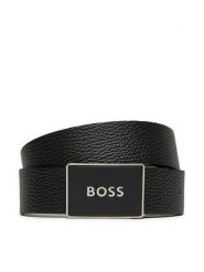 BOSS Pasek Icon 50529690 Czarny. Czarne paski męskie Boss, bez wzorów, ze skóry. Za 404.99 zł.