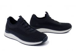 RIEKER B0655-14 blue, półbuty letnie męskie. Niebieskie półbuty męskie Rieker, na lato, bez zapięcia. Za 339.90 zł.