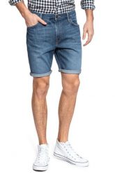 SPODENKI LEE RIDER SHORT FLICK DARK L73FLJKA 112120537. Niebieskie szorty męskie Lee, z jeansu, bez kołnierzyka. Za 169.99 zł.