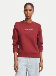 Guess Bluza W4YQ10 KC811 Bordowy Regular Fit. Czerwone bluzy bez kaptura damskie Guess, s, z bawełny. Za 269.99 zł.