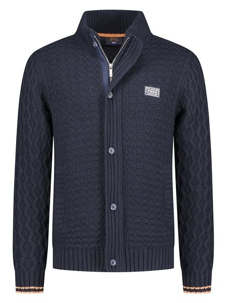 NEW ZEALAND AUCKLAND Kardigan w kolorze granatowym rozmiar: XXL. Niebieskie kardigany męskie New Zealand Auckland, xxl, bez wzorów, z wełny, bez kołnierzyka. Za 369.95 zł.