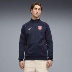 Męska kurtka reprezentacji Czech KING Anthem PUMA. Niebieskie kurtki męskie Puma, m, bez wzorów, retro, bez kaptura. Za 399.00 zł.