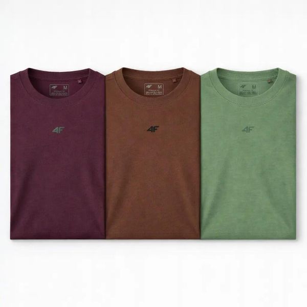 ZESTAW KOSZULEK MĘSKICH 4F T-SHIRT SPORTOWY KOMPLET 3 SZTUKI XL M3947 SS26. T-shirty męskie 4f, m, bez wzorów, z bawełny, bez kołnierzyka. Za 164.98 zł.