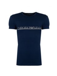 Emporio Armani T-shirt C-neck | 1110353F729 | Mężczyzna | Niebieski. Niebieskie t-shirty męskie Emporio Armani, m, bez wzorów, z bawełny, bez kołnierzyka. W wyprzedaży za 189.00 zł.