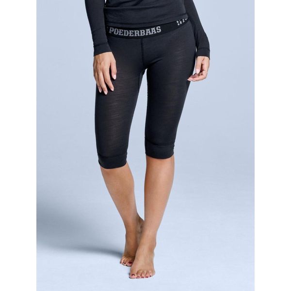 Legginsy termiczne 3/4 - Damskie - Wełna merynosowa - Czarne. Czarne bielizna termoaktywna damska POEDERBAAS, bez wzorów, z wełny. W wyprzedaży za 242.82 zł.