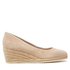 Espadryle Tamaris. Brązowe espadryle damskie Tamaris, bez wzorów, bez obcasa. Za 359.99 zł.