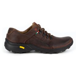 Olivier Męskie buty trekkingowe 296GT brązowe. Brązowe buty trekkingowe męskie ze skóry, bez zapięcia, trekkingowe. Za 319.69 zł.