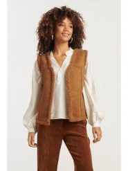 Smashed Lemon Kamizelka w kolorze jasnobrązowym rozmiar: XS. Brązowe kamizelki damskie Smashed Lemon, xs, z polaru. Za 119.68 zł.