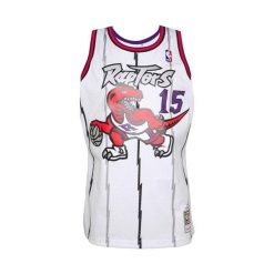 Koszulka do koszykówki Mitchell & Ness Toronto Raptors Vince Carter Biały. Białe bluzki damskie Mitchell & Ness, bez wzorów, bez kołnierzyka. Za 509.00 zł.