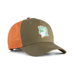 Czapka typu trucker reprezentacji Wybrzeża Kości Słoniowej PUMA. Zielone czapki męskie Puma, bez wzorów, klasyczne. Za 119.00 zł.