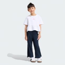 Zestaw Seasonals Sweat Ruffles. Białe spodnie dresowe damskie Adidas, bez wzorów, z dresówki. Za 199.00 zł.