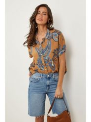 Le Monde du Lin Lniana bluzka w kolorze jasnobrązowym rozmiar: 40/42. Brązowe bluzki damskie Le Monde du Lin, bez wzorów, ze lnu, klasyczne, bez kołnierzyka, bez ramiączek. Za 108.99 zł.