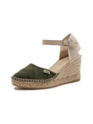 Natural world Czółenka w kolorze oliwkowo-beżowym na koturnie rozmiar: 37. Brązowe czółenka damskie natural world, bez wzorów, bez obcasa, na koturnie. Za 165.99 zł.