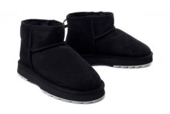 EMU AUSTRALIA W12548 SHARKY MICRO black, botki damskie. Czarne botki damskie Emu Australia, na zimę, z gumy, bez obcasa, bez zapięcia. Za 699.90 zł.