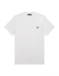 T-shirt Fred Perry Biały z Okrągłym Kołnierzem. Białe t-shirty męskie Fred Perry, xl, bez wzorów, z bawełny, bez kołnierzyka. Za 227.65 zł.