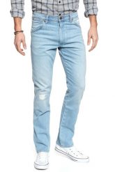 WRANGLER SPODNIE MĘSKIE 11MWZ ICONOMANIA W1MZUH13E 112127706. Niebieskie spodnie materiałowe męskie Wrangler, bez wzorów, z jeansu. W wyprzedaży za 119.99 zł.