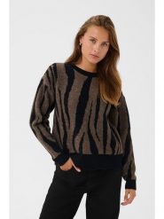 Kaffe Sweter w kolorze czarno-brązowym rozmiar: M. Brązowe swetry klasyczne damskie Kaffe, m, z wełny, bez kołnierzyka. Za 173.99 zł.