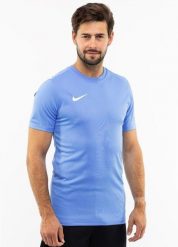 Koszulka treningowa męska Nike Park Vii. Niebieskie t-shirty sportowe męskie Nike, l, z materiału, bez ramiączek, na fitness i siłownię, dri-fit (nike). Za 89.99 zł.