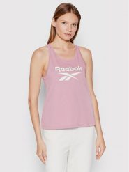 Reebok Top Identity HN6866 Fioletowy Relaxed Fit. Fioletowe topy damskie Reebok, xs, bez wzorów, z syntetyku, bez kołnierzyka. Za 49.99 zł.