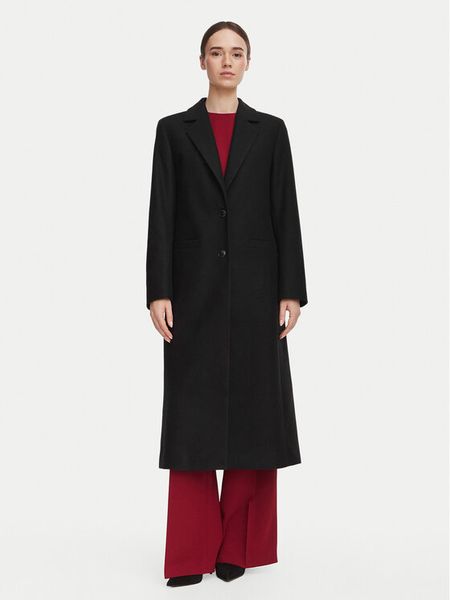 HUGO Płaszcz wełniany Mojeni 50569838 Czarny Relaxed Fit. Czarne płaszcze damskie Hugo, na zimę, bez wzorów, z syntetyku. Za 1,849.00 zł.