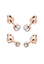 Elli Damskie kolczyki sztyfty zestaw 2 z kryształem ze srebra próby 925 Sterling Silver Kolczyki 1 ct. Szare kolczyki damskie Elli, z kryształem, srebrne, na sztyftcie. Za 207.39 zł.