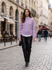 Sweter z dekoracyjnym splotem - fioletowy. Fioletowe swetry klasyczne damskie Sinsay, l, ze splotem, bez kołnierzyka. Za 49.99 zł.