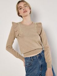 Apricot Sweter w kolorze beżowym rozmiar: M. Brązowe swetry klasyczne damskie Apricot, m, bez kołnierzyka. Za 127.65 zł.